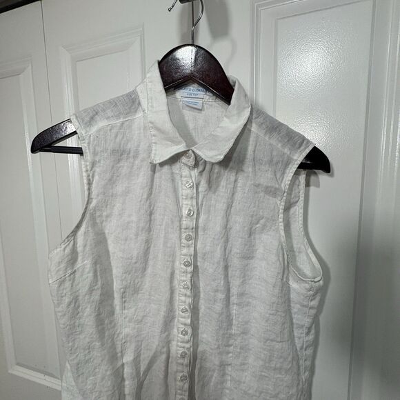 Island Company Linen Sun Top Women L Sleeveless Resortcore Beach Coastal Chic - Picture 2 of 10